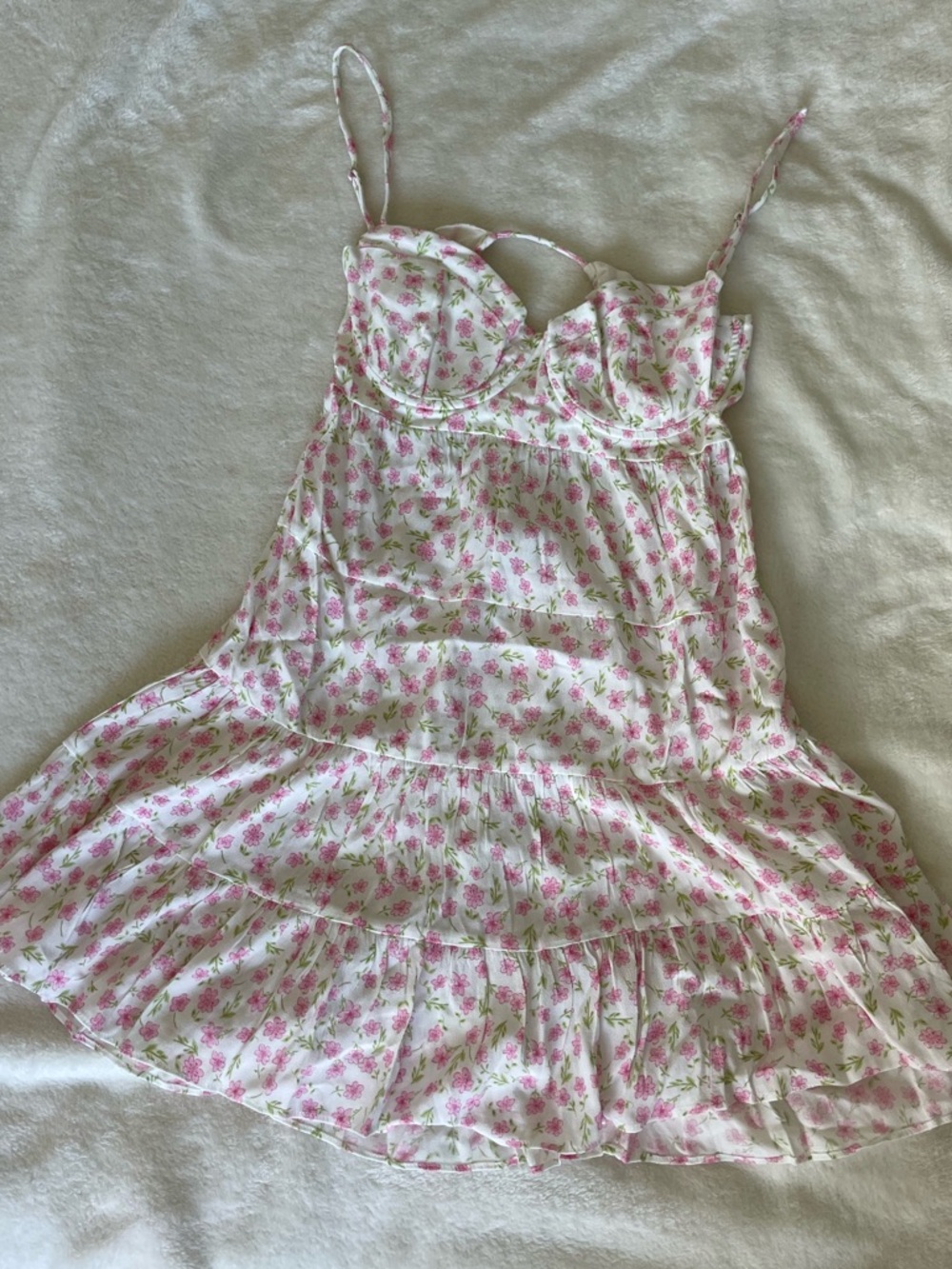 Sky To Moon Floral Pink Spaghetti-Strap Sundress